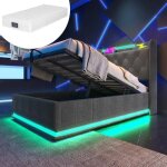 Fonction led 360 surround, 90 * 200 cm, lit de camping hydraulique en lin gris avec recharge usb type ...