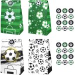 Football sachet anniversaire enfant, 12 pices sac cadeau football avec autocollant, sac anniversaire ...