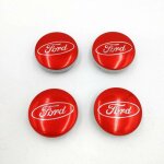Ford, lot de 4 logo ford 54mm rouge centre de roue cache moyeu jante embl�me jantes insigne