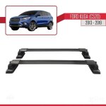 Barres de toit - ace - 3 - compatible ford kuga 2013 - 2019 - aluminium noir - 2 barres - charge < 300 ...