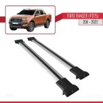 Pour ford ranger 2011 - 2023 barres de toit railing porte - bagages de voiture fly mod�le gris 193