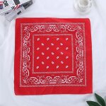 Foulard bandana hip hop imprim, 55x55cm, bandeau paisley noir et rouge, pour femmes, hommes, garons, ...