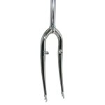 Fourche vtt 26'' rigide cintree acier chrome avec tasseaux pivot lisse 250mm 1''1 - 8 - 28, 6mm exterieur ...