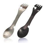 Fourchette de camping multifonction, cuillre, fourchette en acier inoxydable, ouvre - bote pour camping, ...