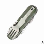 Fourchette pliante en acier 3 en 1, couteau cuill�re portable multi - outils pique - nique camping vaisselle ...