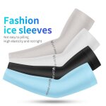 Fourreau de bras unisexe en soie glace, manches d'quitation, protection uv d't, conduite en plein ...
