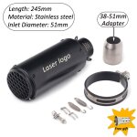 G - 51mm - s. c laser silencieux d'�chappement slip - on universel, avec db killer, moto honda, yamaha, ...