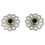 Galet derailleur p2r 9 - 10 vitesses alu argent a roulement 10dts (jeu de 2)