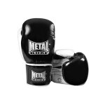Gants de boxe cuir metal boxe sparring - noir / blanc