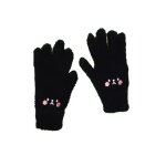 Gants chauds en peluche brods pour filles, mitaines en laine, ours fard a joues, extrieur froid, cyclisme, ...