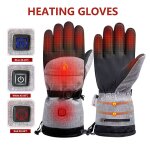 Gants chauffants electriques pour hommes, 3 vitesses rglables, ski, impermables, moto, vlo, cyclisme, ...