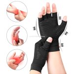 Gants de compression d'arthrite en cuivre pour femmes et hommes, gants demi - doigt pour soulager la ...