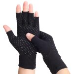 Gants de compression demi - doigt 1 paire le noir s