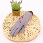 Gants de conduite chauds en cuir sud pour femme, monocouche, en cachemire, plein bouton de doigt, pour ...