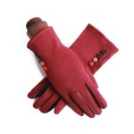 Gants de conduite chauds en cuir sud pour femme, monocouche, en cachemire, plein bouton de doigt, pour ...