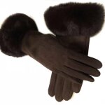Gant de conduite en cuir sud pour femme, faux cuir, fourrure, cuir, ecran tactile, chaud, peluche, ...