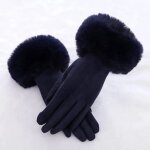 Gant de conduite en cuir sud pour femme, faux cuir, fourrure, cuir, ecran tactile, chaud, peluche, ...