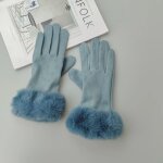 Gant de conduite en cuir sud pour femme, faux cuir, fourrure, cuir, ecran tactile, chaud, peluche, ...