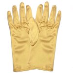 Gants courts extensibles en satin pour femme, gants de rh, robe de soire, performance de danse, noir, ...