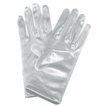 Gants courts extensibles en satin pour femme, gants de rh, robe de soire, performance de danse, noir, ...
