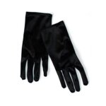 Gants courts extensibles en satin pour femme, gants de rh, robe de soire, performance de danse, noir, ...