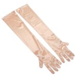 Gants courts extensibles en satin pour femme, gants de rh, robe de soire, performance de danse, noir, ...