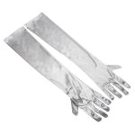 Gants courts extensibles en satin pour femme, gants de rh, robe de soire, performance de danse, noir, ...