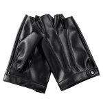 Gants en cuir artificiel antidrapant pour hommes, demi - doigt, haute qualit, luvas, entranement a ...