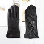 Gants en cuir peau de mouton pour femmes, doublure en polaire chaude de couleur mode mince activités ... Gants en cuir peau de mouton pour femmes, doublure en polaire chaude de couleur mode mince activités ...