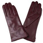 Gants en cuir peau de mouton pour femmes, doublure en polaire chaude de couleur mode mince activits ...