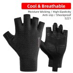 - gants de cyclisme demi - doigt pour hommes et femmes, equipement de vlo de route, vtt, antichoc, respirant, ...