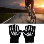 Gants de cyclisme pour enfants, sports de plein air, squelette demi - doigt, protection douce, livraison ...