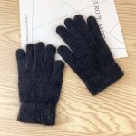 Gants d'quitation chauds en peluche pour femmes, gants d'hiver mignons, valident en hiver - type black ...
