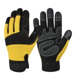 Gants d'escalade a ecran tactile, mousquetons parkour, poigne de grement - type yellow - m