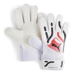 Gants de gardien de football - puma - ultra pro rc - blanc / rouge - mixte - latex