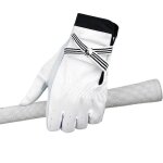 Gants de golf pour femmes, mitaines de sport respirantes en cuir vritable, 1 paire (19) blanc 19