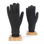 Gants d'hiver chauds tricots pour hommes et femmes, mitaines a ecran tactile, en laine solide, pour ...