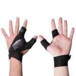 Gant avec lampe de poche led, pour l'ext�rieur, polyvalent, sans doigts, avec 2 lumi�res led, gadget ...