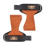 Gants de levage de poids et coussinets de poigne, sangles doubles en cuir de vachette, crochets de poignet, ...