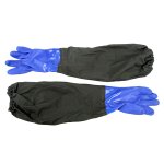 Gants longs en caoutchouc bleu pour l'ext�rieur, r�sistants a la p�che, confortables, agricoles, avec ...