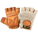 Gants mitaines v�lo vtt cyclisme fitness musculation en cuir, roux, taille : s