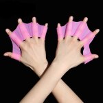 Gants de natation en silicone pour enfants, mitaines palmes, demi - doigts, sports de piscine, entranement ...