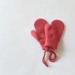 Gants de neige tricots pour enfants, mitaines chaudes pour bb, mitaines de ski solides, filles et ...