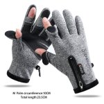 Gants de p�che d'hiver, imperm�ables, 2 doigts, coupe - vent, pour photographie, universels, en velours, ...