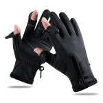 Gants de pche chauds rembourrs paississants cran tactile 2 doigts coups gants de cyclisme impermables ...