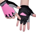 Gants d'�quitation antid�rapants en silicone, demi - doigt, pour vtt, camping, randonn�e, gymnastique, ...