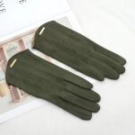 Gants simples en daim pour femmes, automne hiver, garder au chaud, ecran tactile mince en cachemire solide, ...