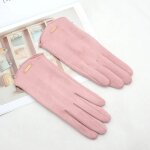 Gants simples et fins en cachemire pour femme, chauds, rsistants au vent, en tissu sud, pour cyclisme, ...