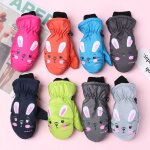 Gants de ski pour enfants, mignons, motif de dessin anim� lapin, mitaines chaudes, antid�rapantes, imperm�able ...