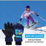 Gants de ski enfants, moufles de ski gants chaud hiver moufles coupe - vent respirant snowboard pour ...